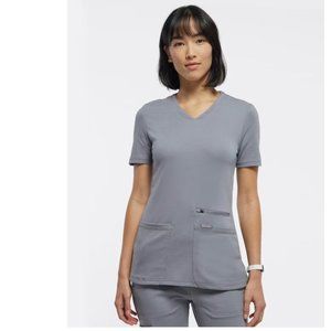 Jaanuu Gray Pocket Scrub Top (XS)